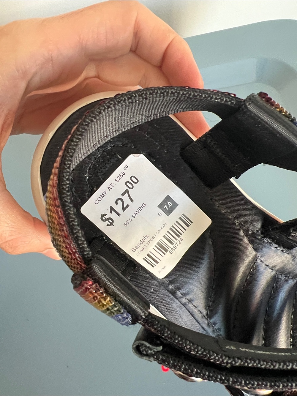 Marc Jacobs comet sport sandal colorful rainbow sequin adjustable straps 37 - Picture 8 of 14